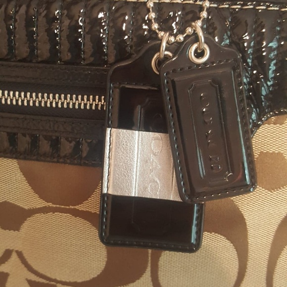 Coach New Poppy Sateen Signature Bonded Tote Zip 18676 - Picture 3 of 5